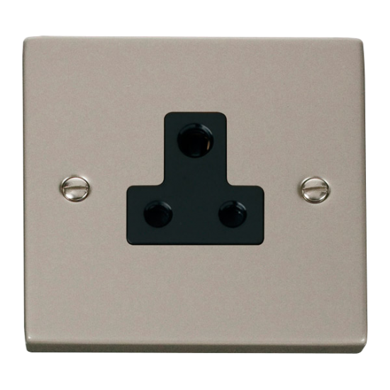 VPPN038BK Deco 5A Round Pin Socket Outlet - Black
