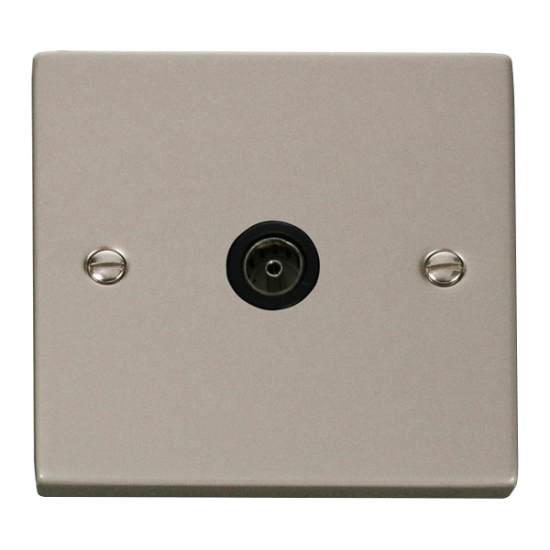 VPPN065BK Deco Single Coaxial Socket Outlet - Blac
