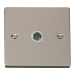 VPPN065WH Deco Single Coaxial Socket Outlet - Whit