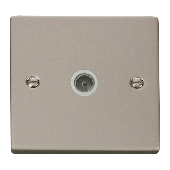 VPPN065WH Deco Single Coaxial Socket Outlet - Whit