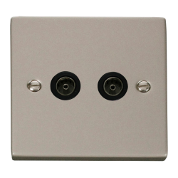 VPPN066BK Deco Twin Coaxial Socket Outlet - Black