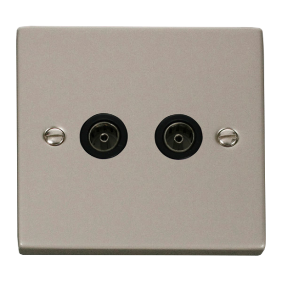 VPPN066BK Deco Twin Coaxial Socket Outlet - Black