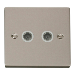 VPPN066WH Deco Twin Coaxial Socket Outlet - White