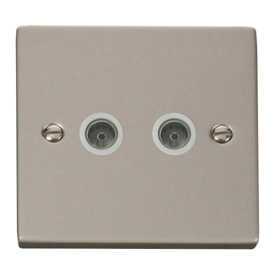 VPPN066WH Deco Twin Coaxial Socket Outlet - White