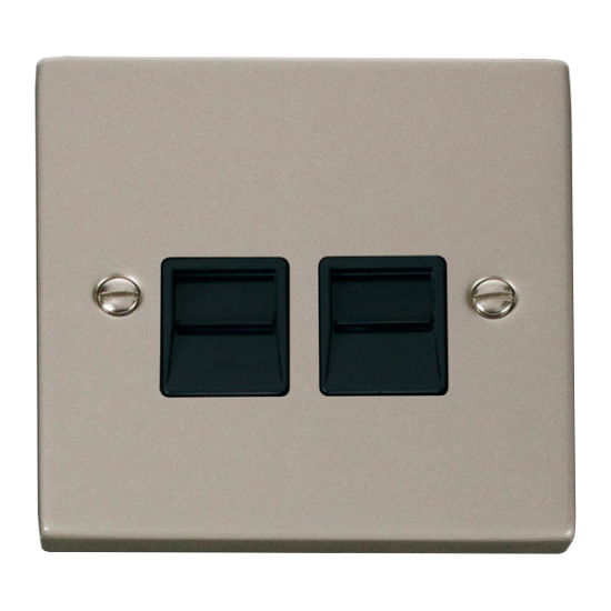 VPPN121BK Deco Twin Telephone Socket Outlet Master