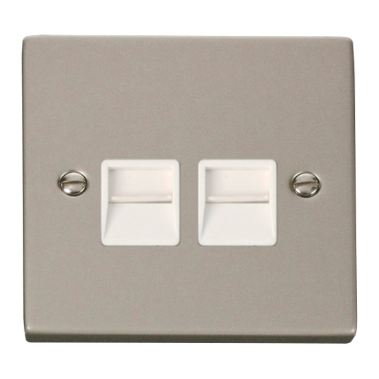 VPPN121WH Deco Twin Telephone Socket Outlet Master