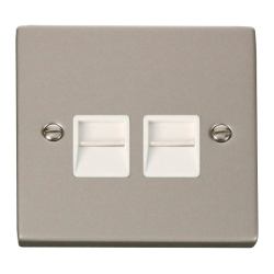 VPPN126WH Deco Twin Telephone Socket Outlet Second