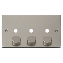 VPPN153PL Deco VPPN 3 GANG DOUBLE DIMMER PLATE & K