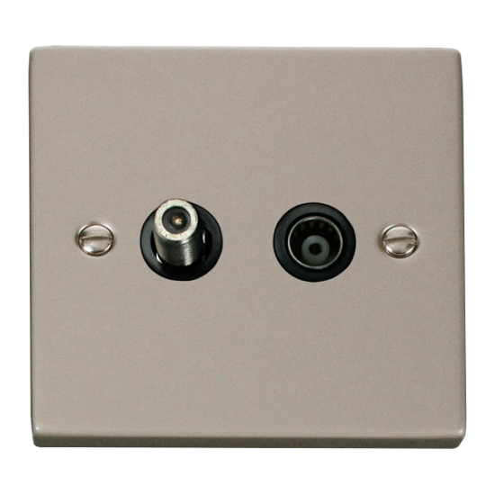 VPPN157BK Deco 1 Gang Satellite & Isolated Coaxial
