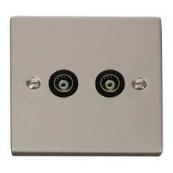 VPPN159BK Deco Twin Isolated Coaxial Socket Outlet