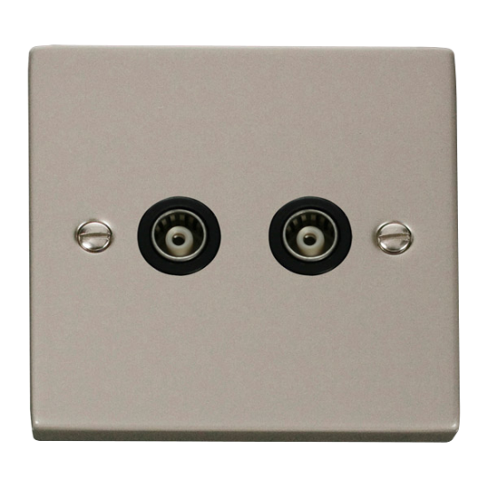 VPPN159BK Deco Twin Isolated Coaxial Socket Outlet
