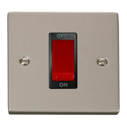 VPPN200BK Deco 1 Gang 45A DP Switch - Black