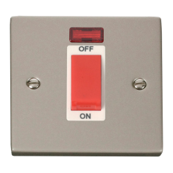 VPPN201WH Deco 1 Gang 45A DP Switch With Neon - Wh