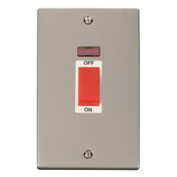 VPPN203WH Deco 2 Gang 45A DP Switch With Neon - Wh
