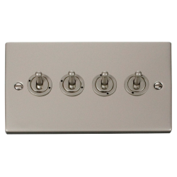 VPPN424 Deco 4 Gang 2 Way 10AX Toggle Switch