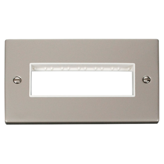 VPPN426WH Deco 2 Gang Plate 6 In-Line Aperture - W