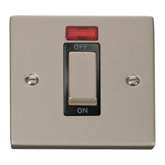 VPPN501BK Deco Ingot 1 Gang 45A DP Switch With Neo