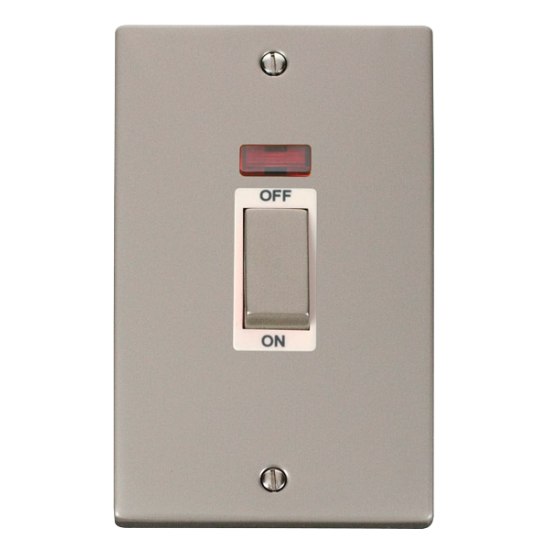 VPPN503WH Deco Ingot 2 Gang 45A DP Switch With Neo