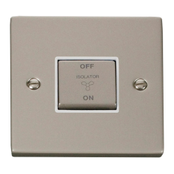 VPPN520WH Deco 10A 1 Gang 'Ingot' 3 Pole Fan Isola