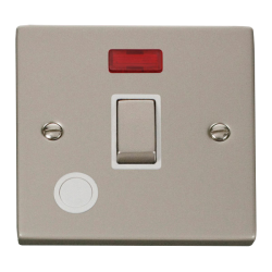 VPPN523WH Deco 20A 1 Gang DP 'Ingot' Switch With F