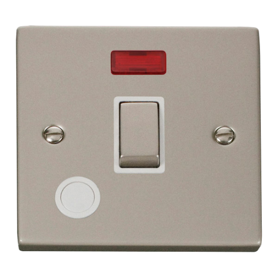 VPPN523WH Deco 20A 1 Gang DP 'Ingot' Switch With F