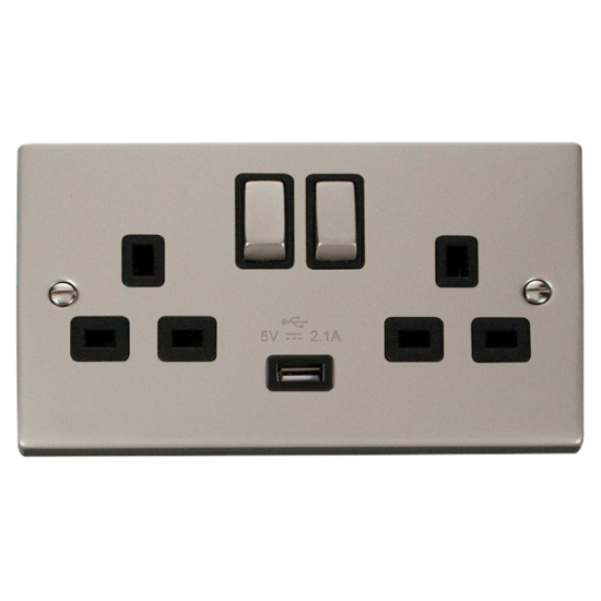 VPPN570BK Deco 13A 2G Ingot Switched Socket With 2