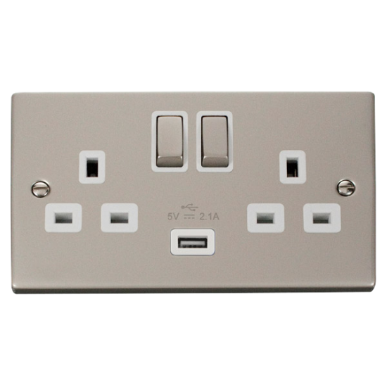 VPPN570WH Deco 13A 2G Ingot Switched Socket With 2