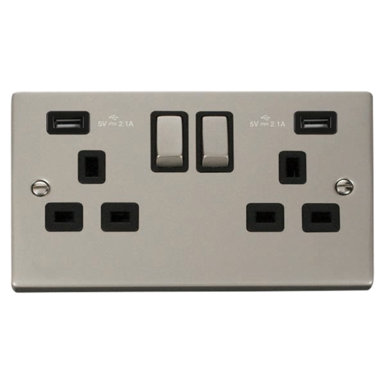 VPPN580BK Deco 13A Ingot 2 Gang Switched Sockets W