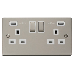 VPPN580WH Deco 13A Ingot 2 Gang Switched Sockets W