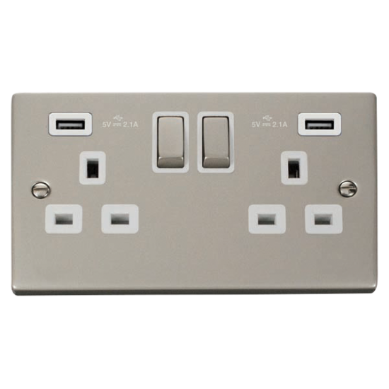 VPPN580WH Deco 13A Ingot 2 Gang Switched Sockets W
