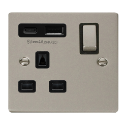 VPPN585BK Deco DECO 'INGOT' 13A 1  GANG  SWITCHED