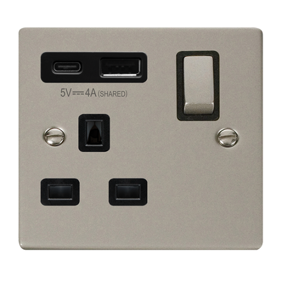 VPPN585BK Deco DECO 'INGOT' 13A 1  GANG  SWITCHED