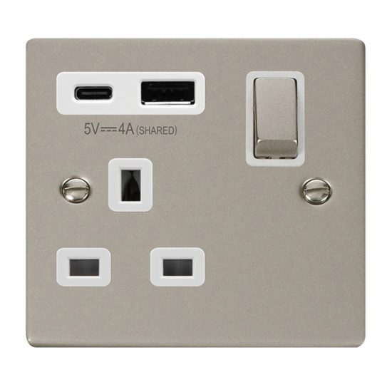VPPN585WH Deco DECO 'INGOT' 13A 1  GANG  SWITCHED