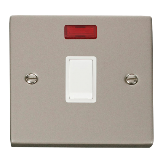 VPPN623WH Deco 20A 1 Gang DP Switch + Neon - White