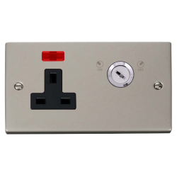 VPPN675BK Deco 13A 1 Gang DP Key Lockable Socket W