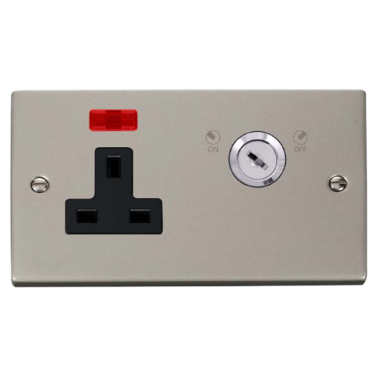 VPPN675BK Deco 13A 1 Gang DP Key Lockable Socket W