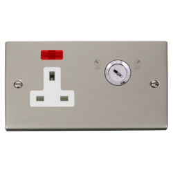 VPPN675WH Deco 13A 1 Gang DP Key Lockable Socket W