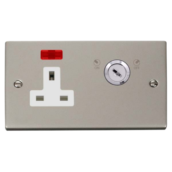 VPPN675WH Deco 13A 1 Gang DP Key Lockable Socket W
