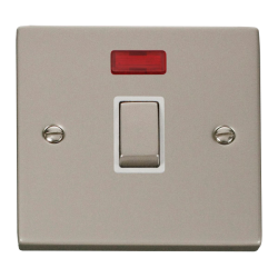 VPPN723WH Deco 20A 1 Gang DP 'Ingot' Switch + Neon