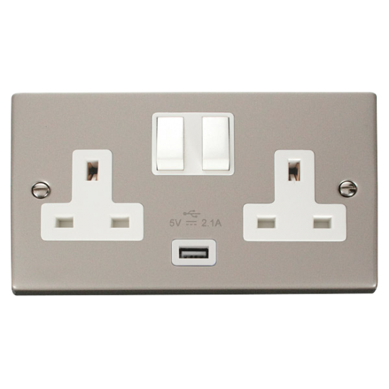 VPPN770WH Deco 13A 2G Switched Socket With 2.1A US