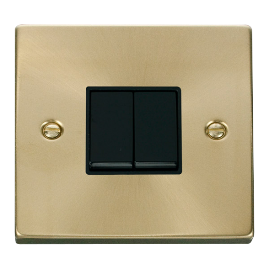 VPSB012BK Deco 2 Gang 2 Way 10AX Switch - Black