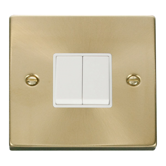 VPSB012WH Deco 2 Gang 2 Way 10AX Switch - White