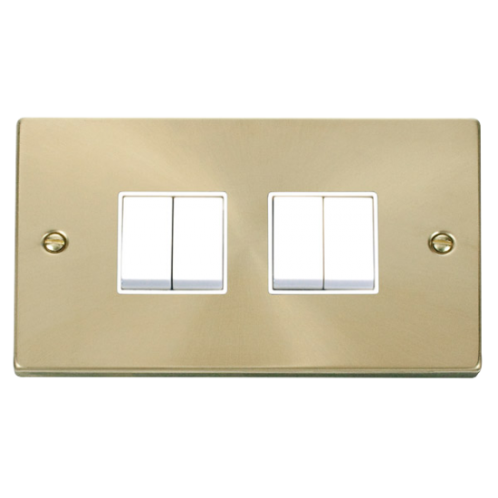 VPSB019WH Deco 4 Gang 2 Way 10AX Switch - White