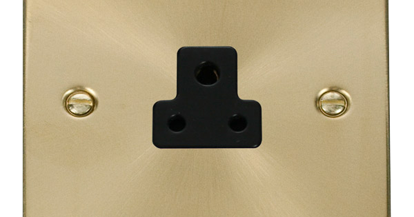 VPSB039BK Deco 2A Round Pin Socket Outlet - Black