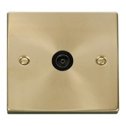 VPSB065BK Deco Single Coaxial Socket Outlet - Blac