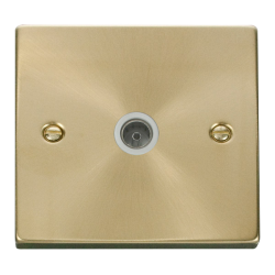 VPSB065WH Deco Single Coaxial Socket Outlet - Whit