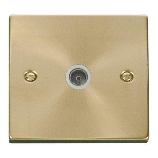 VPSB065WH Deco Single Coaxial Socket Outlet - Whit