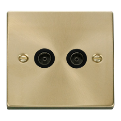 VPSB066BK Deco Twin Coaxial Socket Outlet - Black