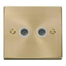 VPSB066WH Deco Twin Coaxial Socket Outlet - White