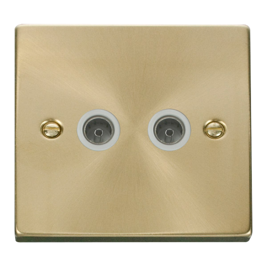 VPSB066WH Deco Twin Coaxial Socket Outlet - White